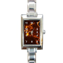 Fire And Flames In The Universe Rectangle Italian Charm Watches by FantasyWorld7