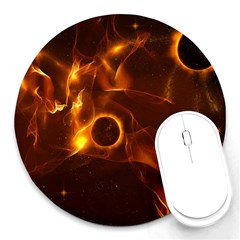 Fire And Flames In The Universe Round Mousepads