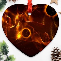 Fire And Flames In The Universe Ornament (heart) 