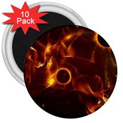 Fire And Flames In The Universe 3  Magnets (10 Pack) 