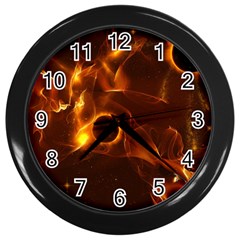 Fire And Flames In The Universe Wall Clocks (black)