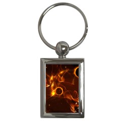 Fire And Flames In The Universe Key Chains (rectangle) 