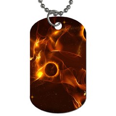 Fire And Flames In The Universe Dog Tag (one Side)