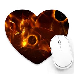 Fire And Flames In The Universe Heart Mousepads