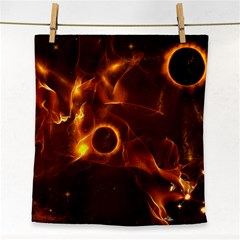 Fire And Flames In The Universe Face Towel by FantasyWorld7