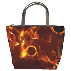 Fire And Flames In The Universe Bucket Bags