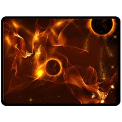 Fire And Flames In The Universe Fleece Blanket (large)  by FantasyWorld7