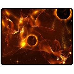 Fire And Flames In The Universe Fleece Blanket (medium) 