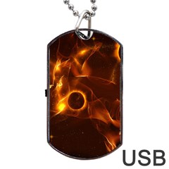 Fire And Flames In The Universe Dog Tag Usb Flash (two Sides) 