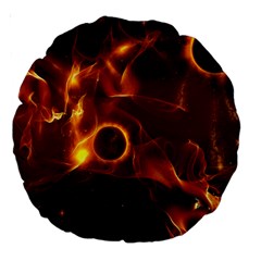 Fire And Flames In The Universe Large 18  Premium Round Cushions