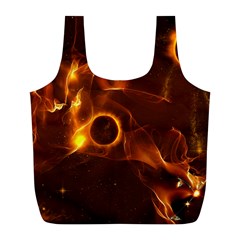 Fire And Flames In The Universe Full Print Recycle Bags (l)  by FantasyWorld7