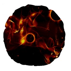 Fire And Flames In The Universe Large 18  Premium Flano Round Cushions