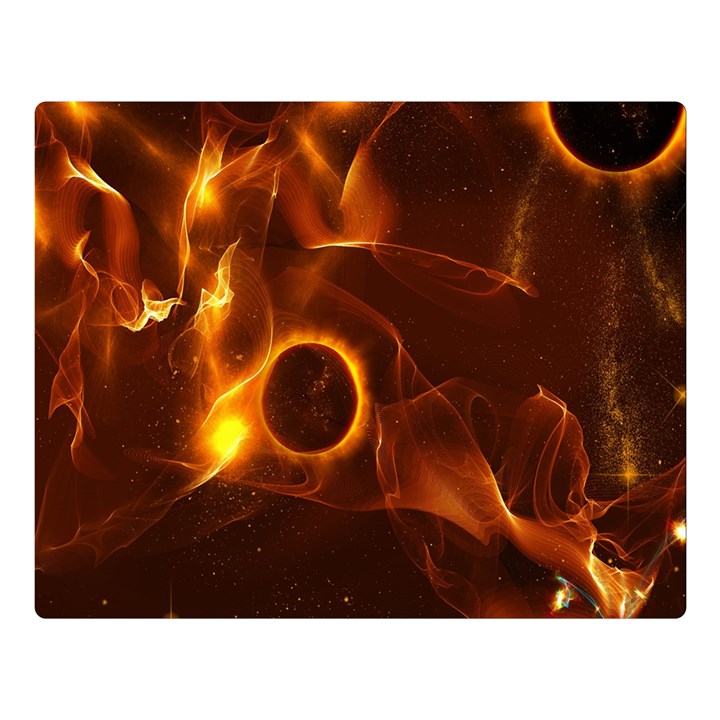 Fire And Flames In The Universe Double Sided Flano Blanket (Large) 