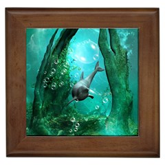 Wonderful Dolphin Framed Tiles by FantasyWorld7