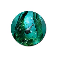 Wonderful Dolphin Rubber Round Coaster (4 Pack)  by FantasyWorld7