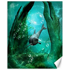 Wonderful Dolphin Canvas 16  X 20   by FantasyWorld7