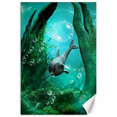 Wonderful Dolphin Canvas 24  X 36  by FantasyWorld7