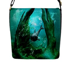 Wonderful Dolphin Flap Messenger Bag (l)  by FantasyWorld7