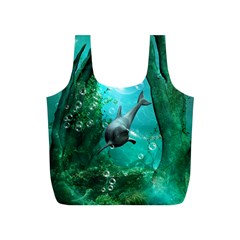 Wonderful Dolphin Full Print Recycle Bags (s)  by FantasyWorld7