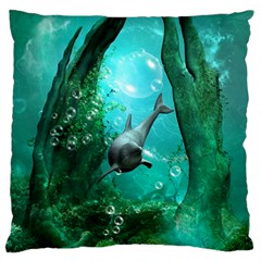 Wonderful Dolphin Large Flano Cushion Cases (two Sides) 