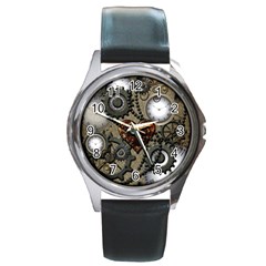 Steampunk With Heart Round Metal Watches