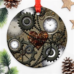 Steampunk With Heart Ornament (round) 