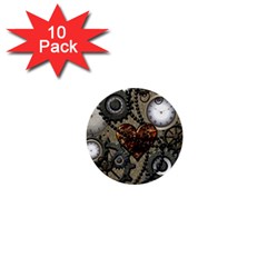 Steampunk With Heart 1  Mini Buttons (10 Pack) 