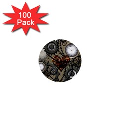 Steampunk With Heart 1  Mini Buttons (100 Pack) 