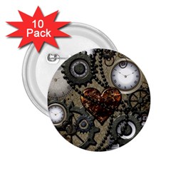 Steampunk With Heart 2 25  Buttons (10 Pack) 