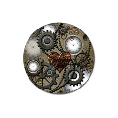 Steampunk With Heart Magnet 3  (round)