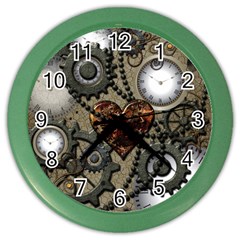 Steampunk With Heart Color Wall Clocks