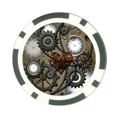 Steampunk With Heart Poker Chip Card Guards