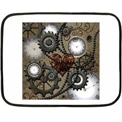 Steampunk With Heart Double Sided Fleece Blanket (mini) 