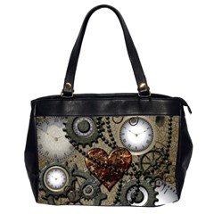 Steampunk With Heart Office Handbags (2 Sides)  by FantasyWorld7