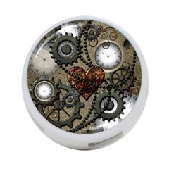 Steampunk With Heart 4-port Usb Hub (one Side)