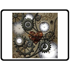 Steampunk With Heart Fleece Blanket (large) 