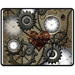 Steampunk With Heart Fleece Blanket (medium) 