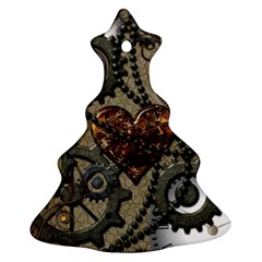 Steampunk With Heart Christmas Tree Ornament (2 Sides)