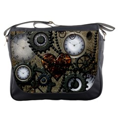 Steampunk With Heart Messenger Bags