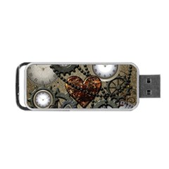 Steampunk With Heart Portable Usb Flash (one Side)