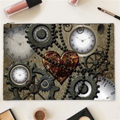 Steampunk With Heart Cosmetic Bag (xxl) 