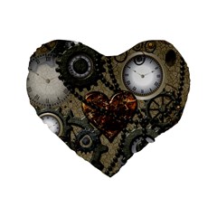 Steampunk With Heart Standard 16  Premium Heart Shape Cushions