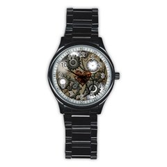 Steampunk With Heart Stainless Steel Round Watches