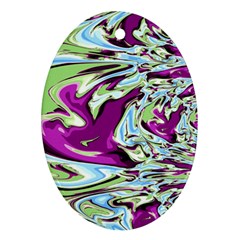 Purple, Green, And Blue Abstract Ornament (oval) 