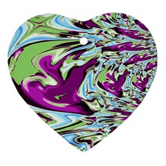 Purple, Green, And Blue Abstract Ornament (heart) 