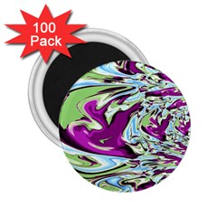 Purple, Green, And Blue Abstract 2 25  Magnets (100 Pack) 