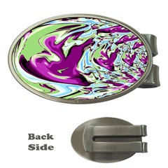 Purple, Green, And Blue Abstract Money Clips (oval) 