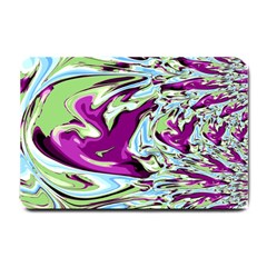 Purple, Green, And Blue Abstract Small Doormat 