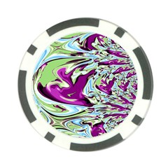 Purple, Green, And Blue Abstract Poker Chip Card Guards