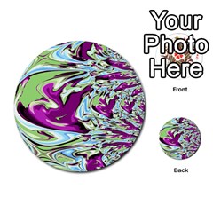 Purple, Green, And Blue Abstract Multi-purpose Cards (round)  by digitaldivadesigns